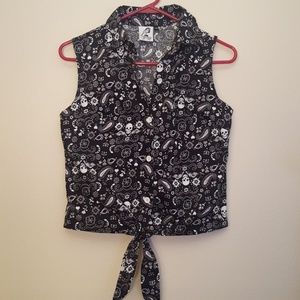 Hell Bunny Vixen Rockabilly Paisley Crop Top